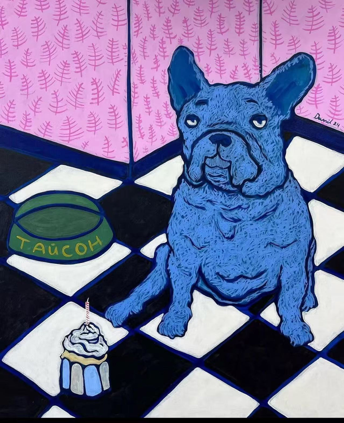 French Bulldog Abstract Dog Painting: Perfect Decor for City Apartments