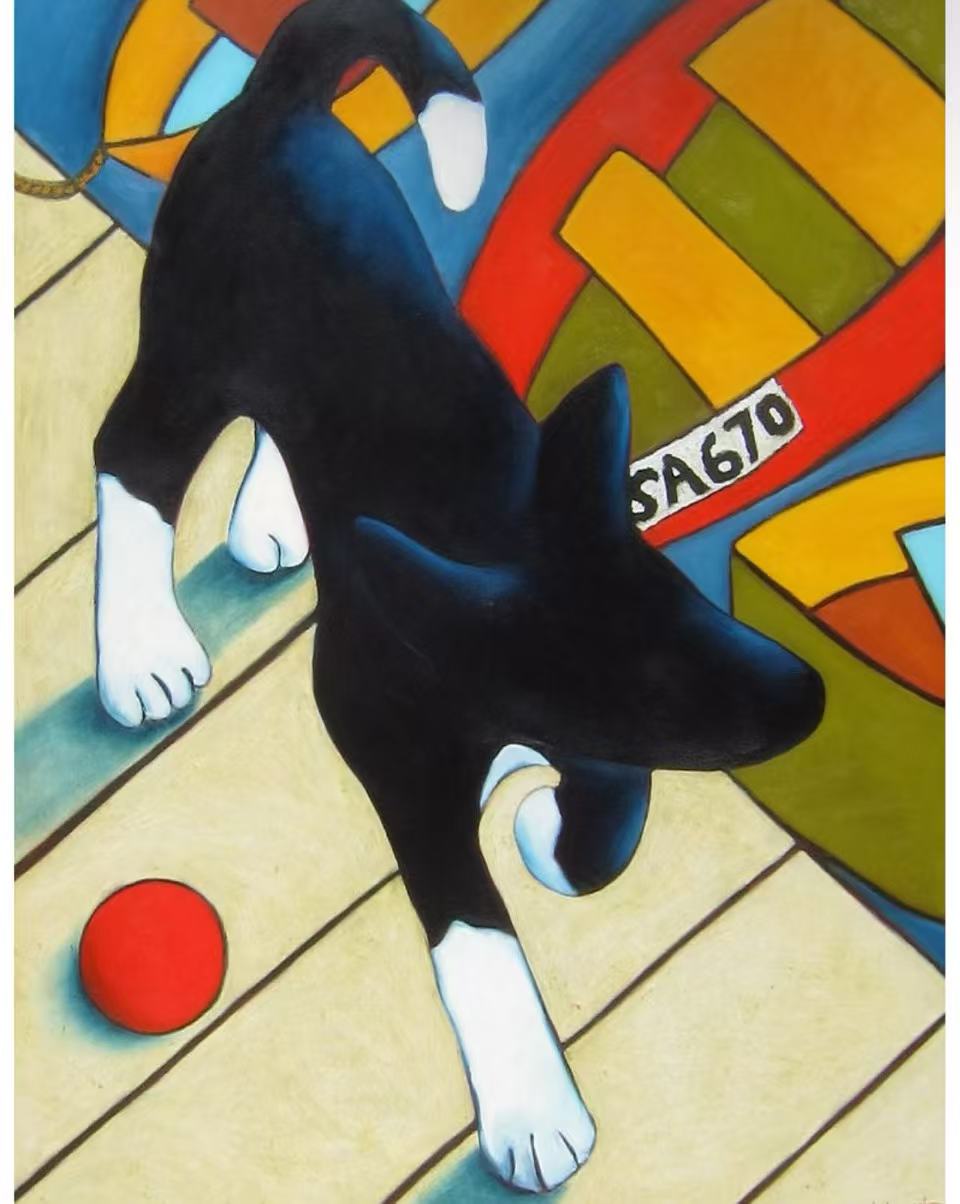 Poodle Abstract Dog Painting: Elegant and Colorful Art for a Smart Breed