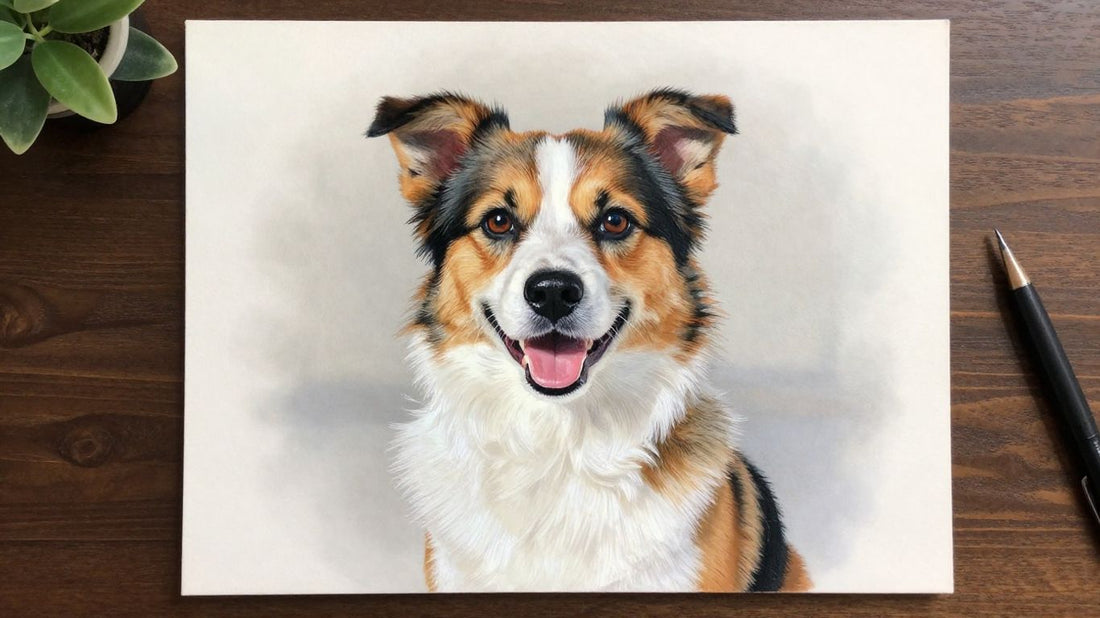 Custom pet portrait from blurry old photo