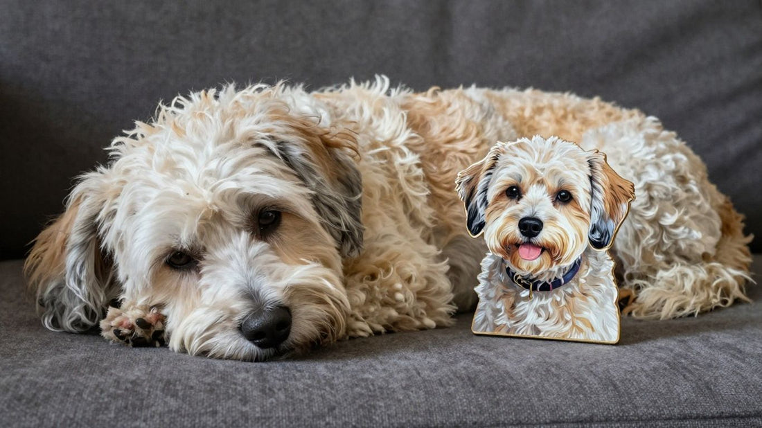 Custom pet portrait of an elderly dog.