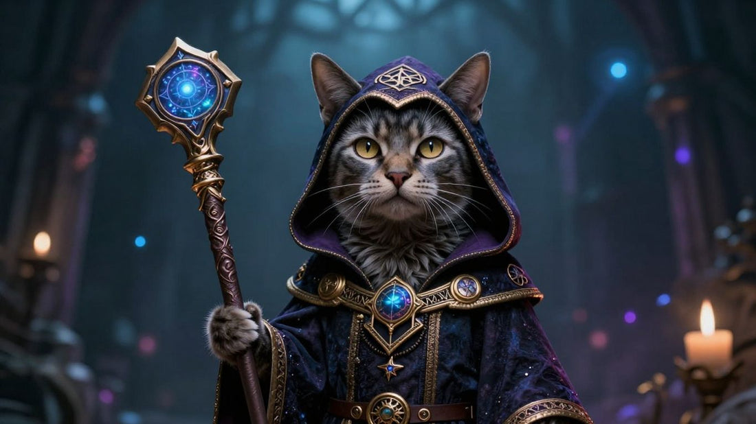 Warlock-themed gear on a fantasy pet.