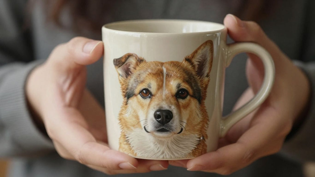 Etsy pet owner gift: custom mug with pet's face.