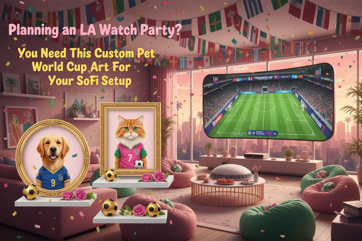 Planning an LA Watch Party? You Need This Custom Pet World Cup Art for Your SoFi Setup