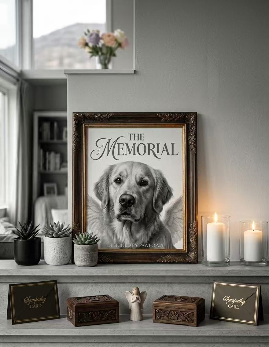 "Custom Memorial Pet Portrait - 8" x 10" Desk Edition"