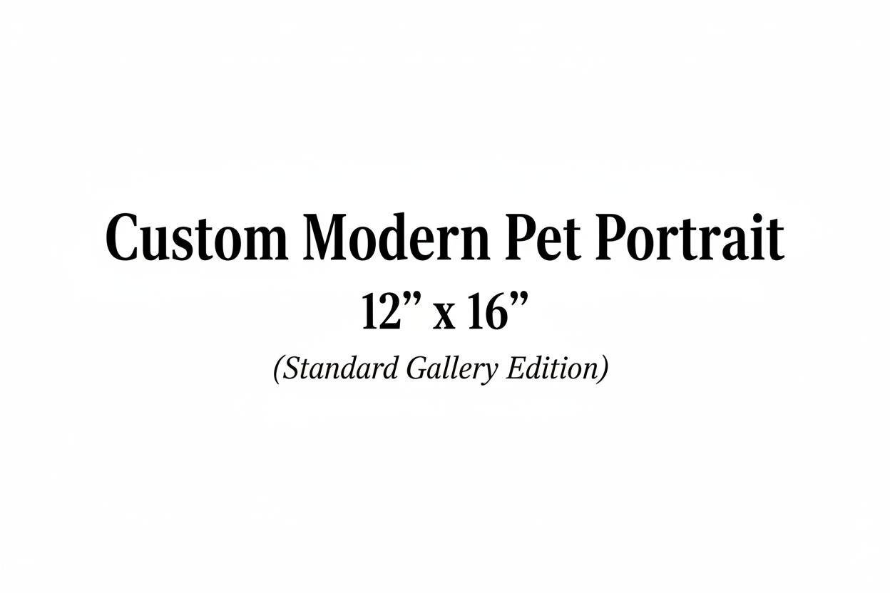 Custom Modern Pet Portrait - 12" x 16" (Standard Gallery Edition)